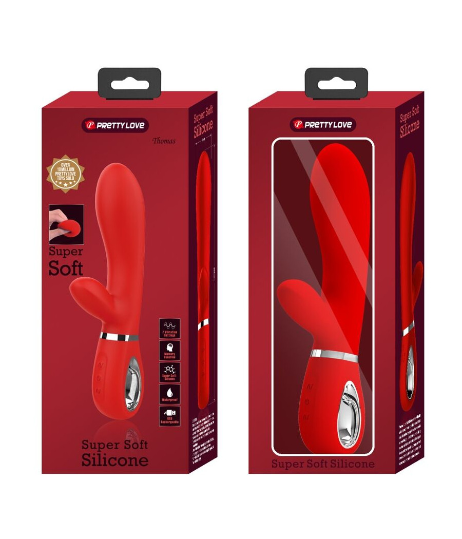 PRETTY LOVE - VIBRATEUR MULTIFONCTION G-SPOT THOMAS ROUGE