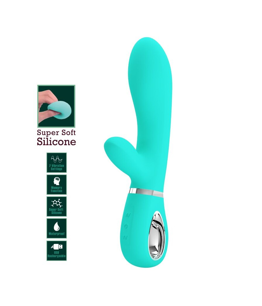 PRETTY LOVE - THOMAS VIBRADOR PUNTO G MULTIFUNCIÓN VERDE AGUA