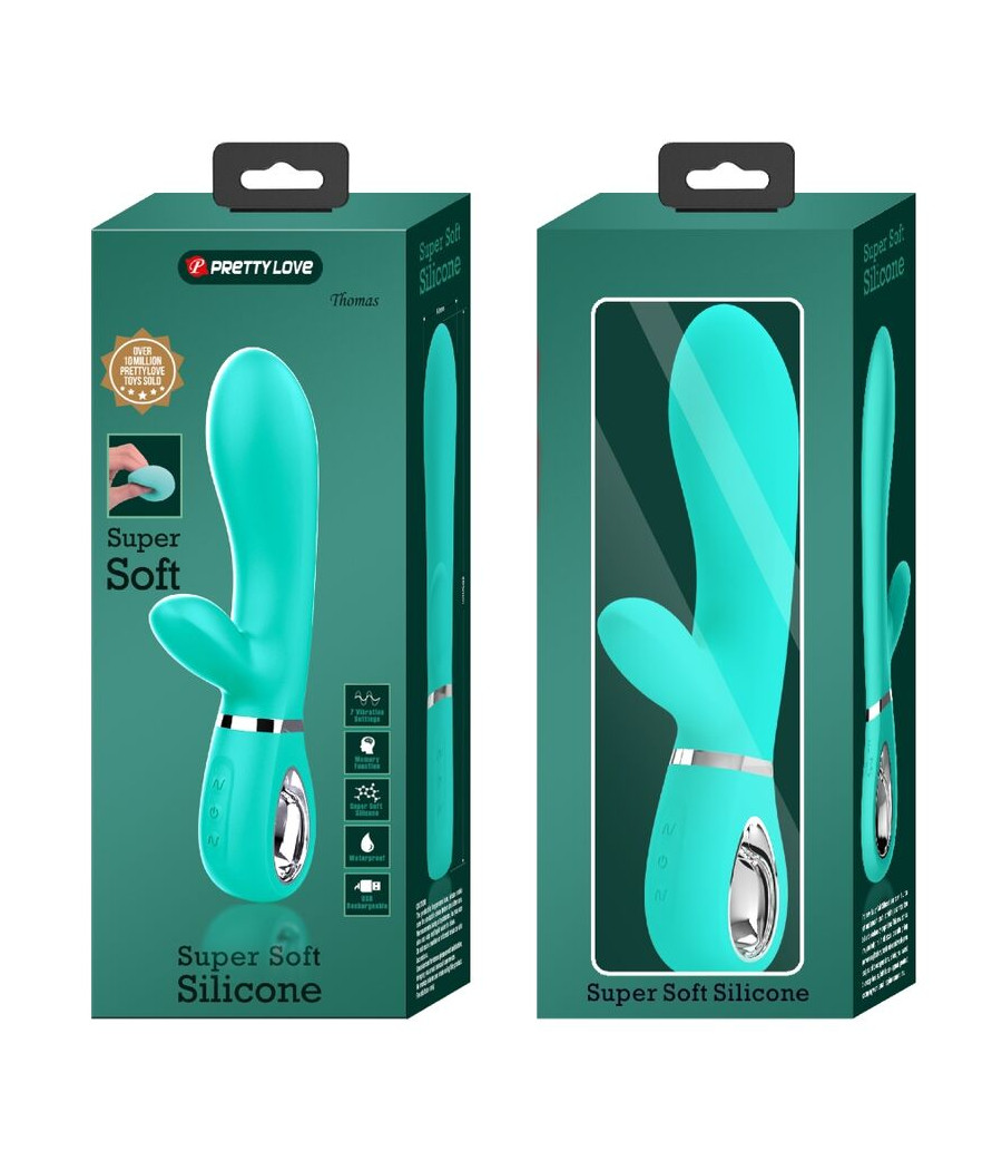 PRETTY LOVE - THOMAS VIBRADOR PUNTO G MULTIFUNCIÓN VERDE AGUA