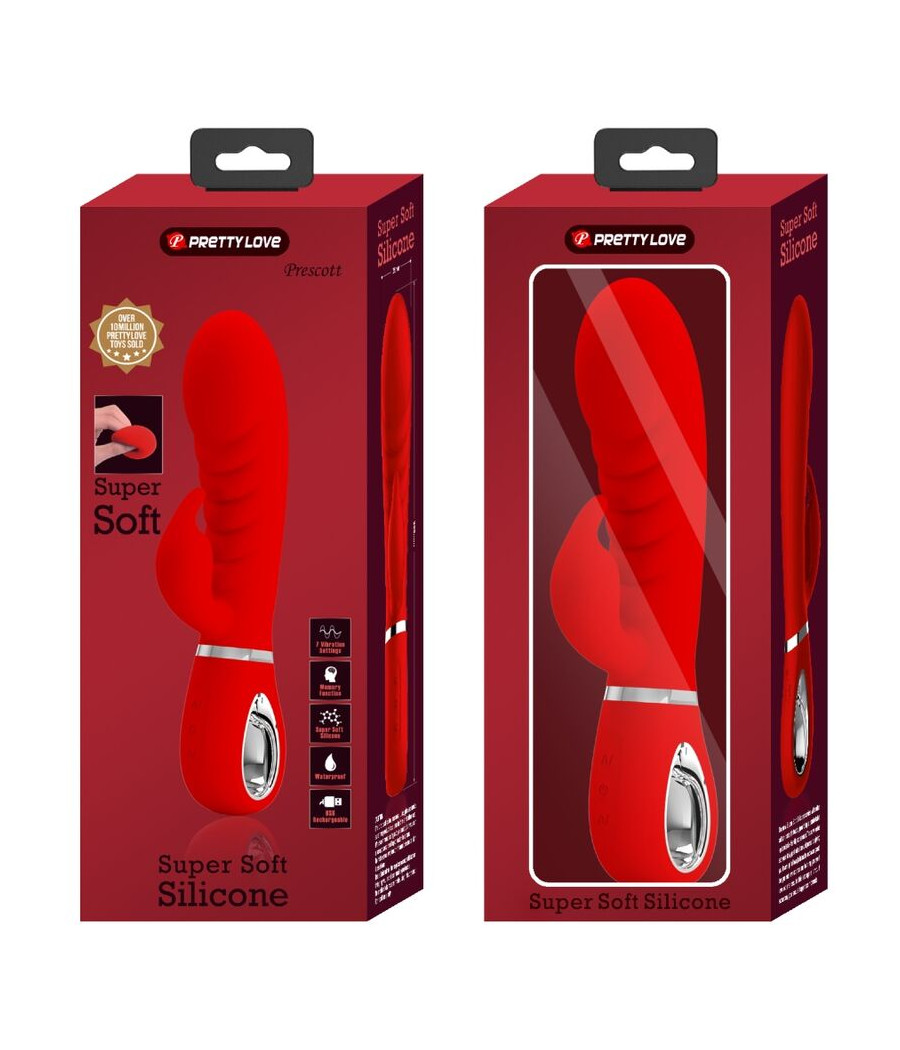 PRETTY LOVE - VIBRATORE MULTIFUNZIONE G-SPOT PRESCOTT ROSSO