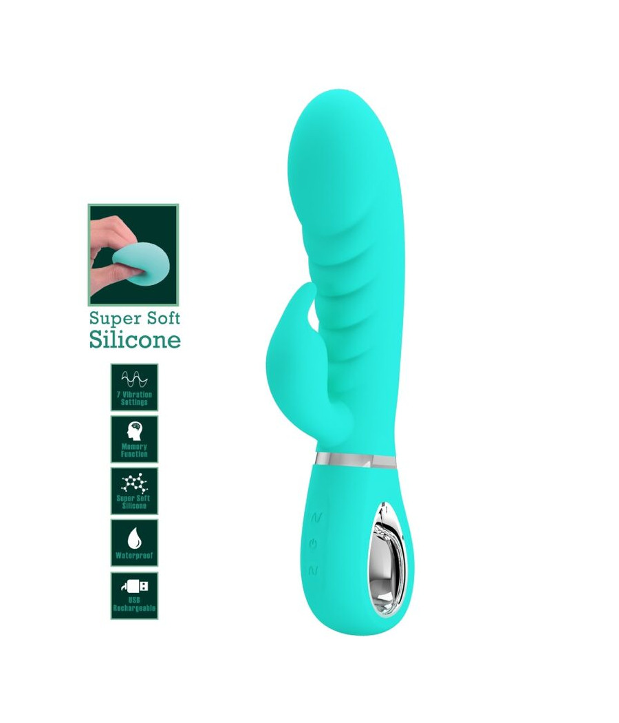 PRETTY LOVE - PRESCOTT VIBRADOR PUNTO G MULTIFUNCIÓN VERDE AGUA