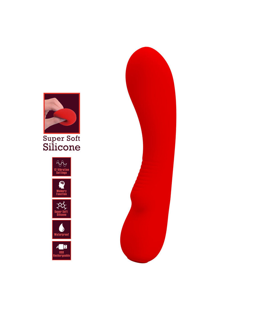 PRETTY LOVE - VIBRADOR RECARREGVEL PRESCOTT VERMELHO