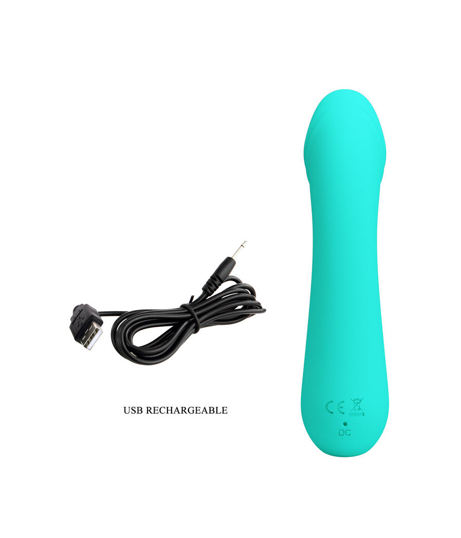 PRETTY LOVE - VIBRATEUR RECHARGEABLE CETUS VERT AQUA