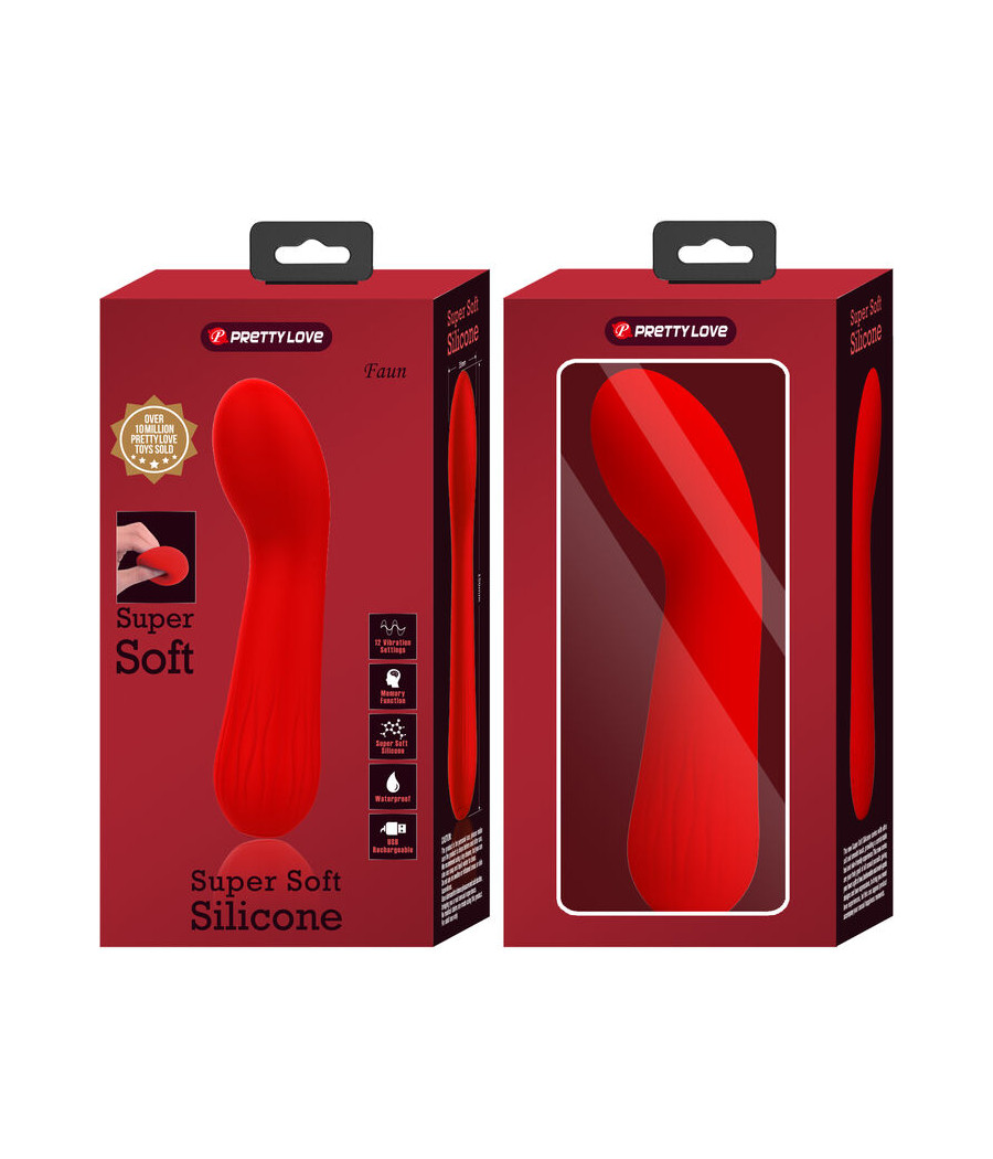 PRETTY LOVE - VIBRADOR RECARREGVEL FAUN VERMELHO
