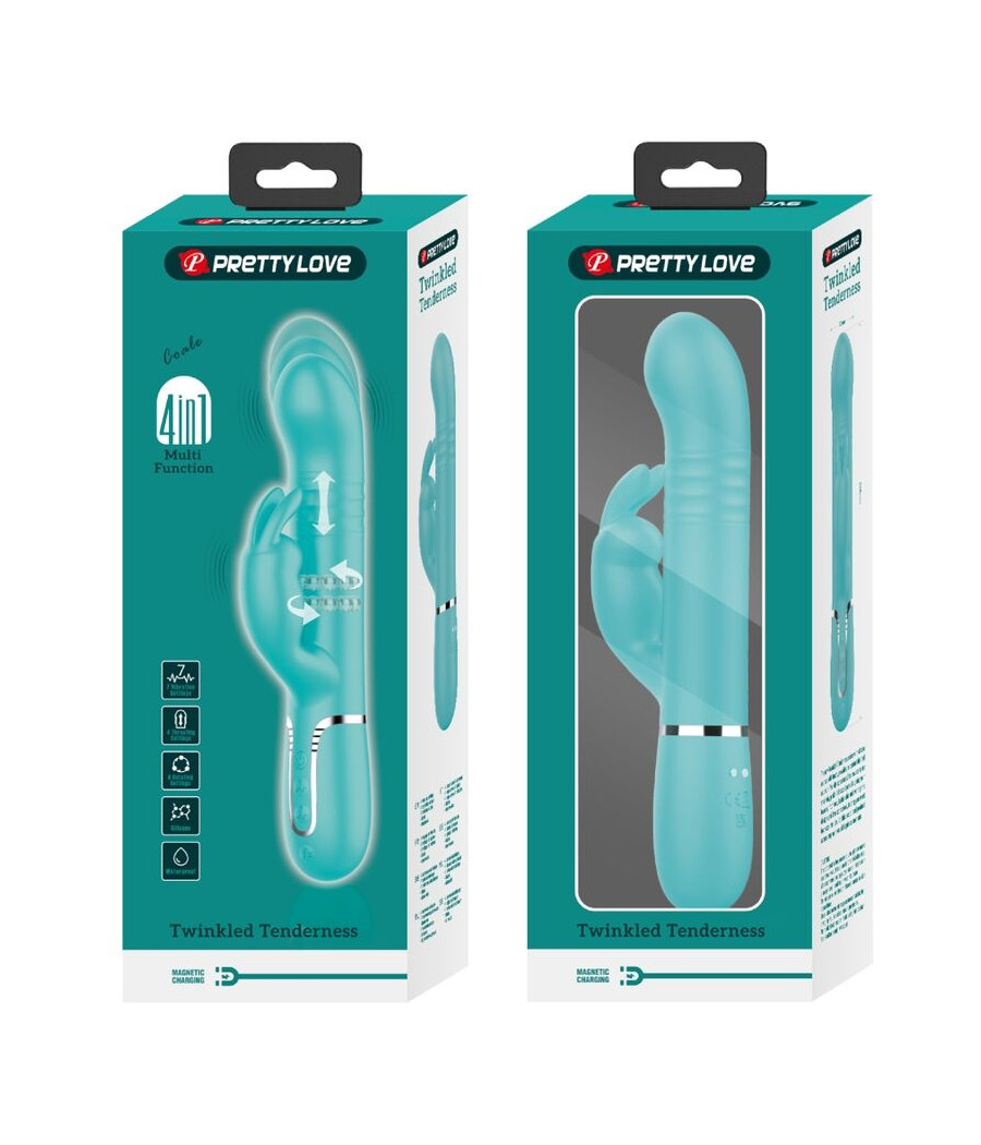 PRETTY LOVE - PERLE VIBRATORE COALE RABBIT VERDE ACQUA