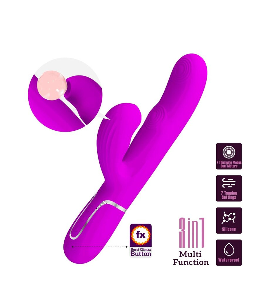 PRETTY LOVE - PERLITA MULTIFUNO 3 EM 1 VIBRADOR G-SPOT VIOLETA
