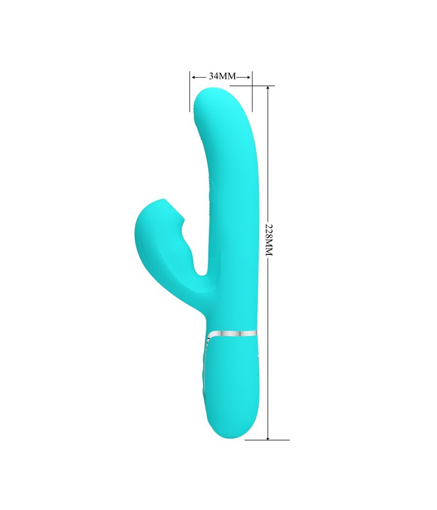 PRETTY LOVE - PERLITA MULTIFUNCTION 3 IN 1 G-SPOT VIBRATOR AQUA GREEN