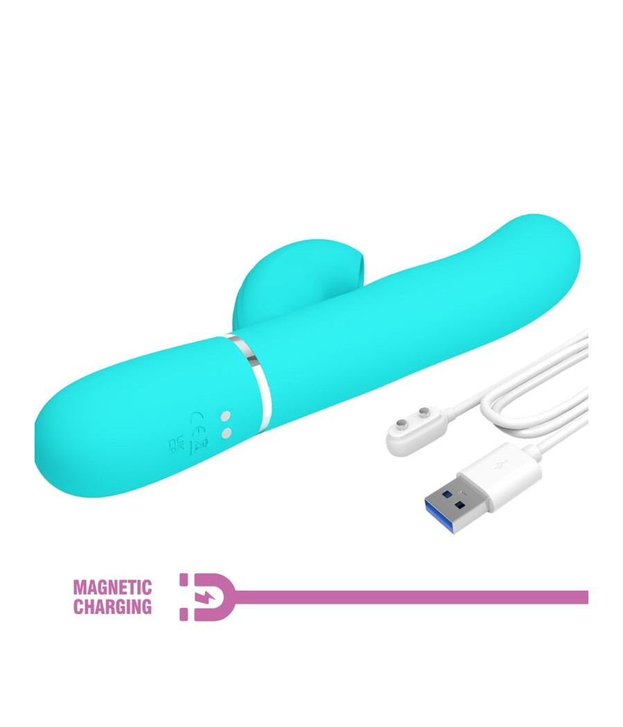 PRETTY LOVE - PERLITA MULTIFUNCTION 3 IN 1 G-SPOT VIBRATOR AQUA GREEN