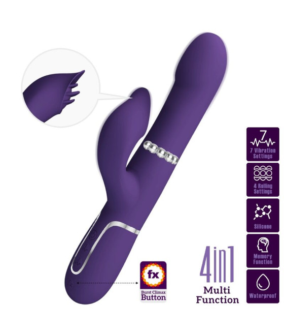 PRETTY LOVE - ZALIN RABBIT VIBRATOR PERLEN 4 IN 1 LILA