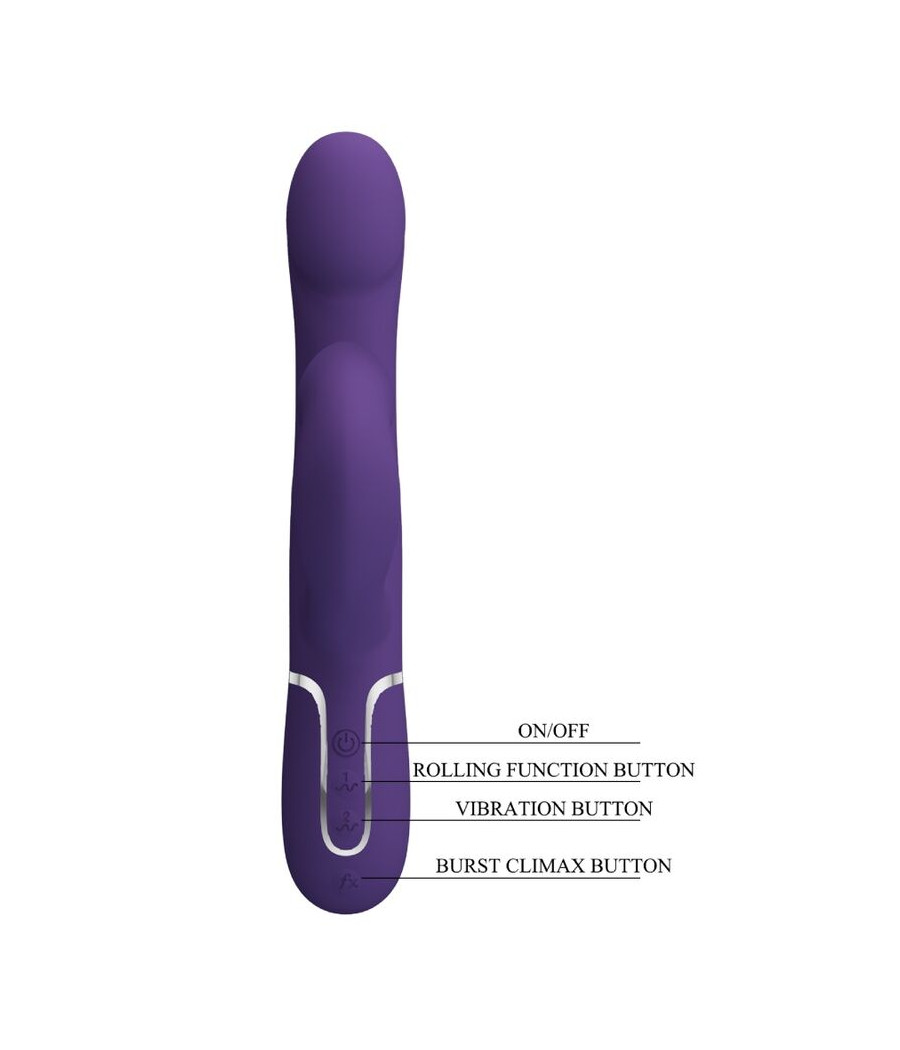 PRETTY LOVE - ZALIN RABBIT VIBRATOR PEARLS 4 IN 1 PURPLE