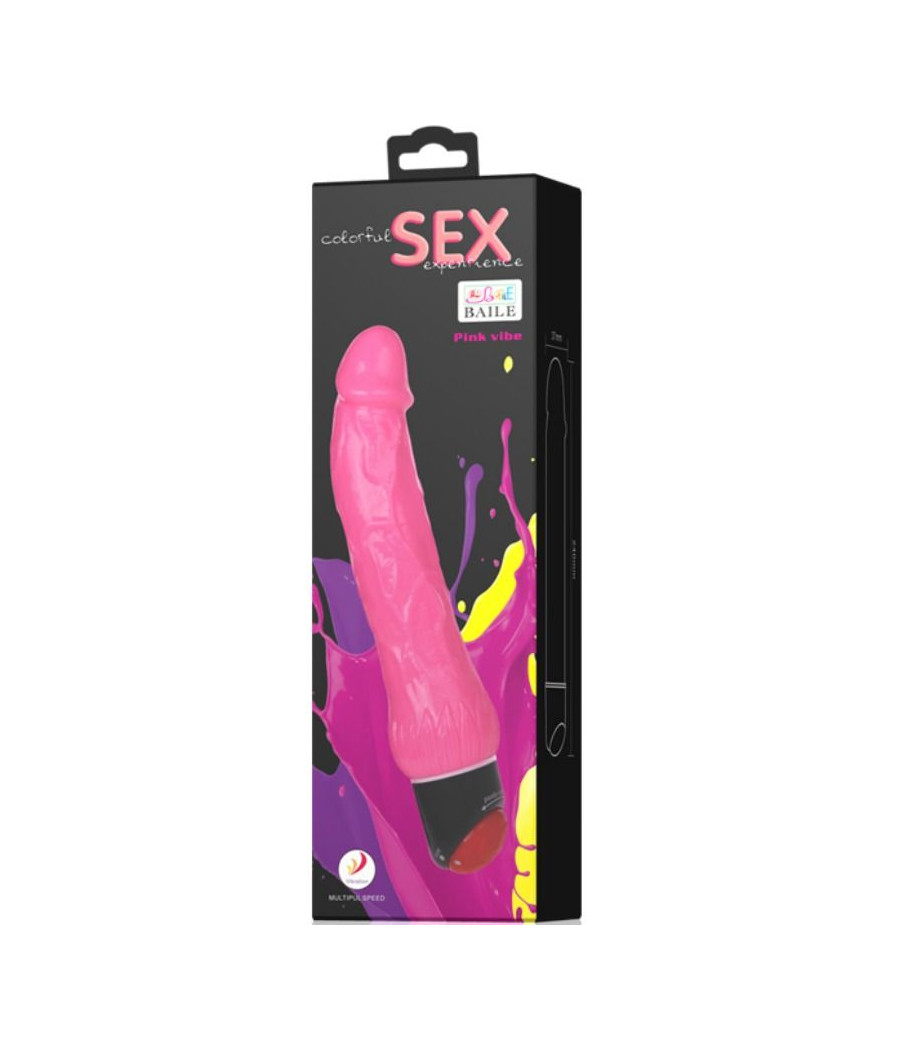 BAILE - COLORFUL SEX VIBRADOR REALÍSTICO ROSA 24 CM