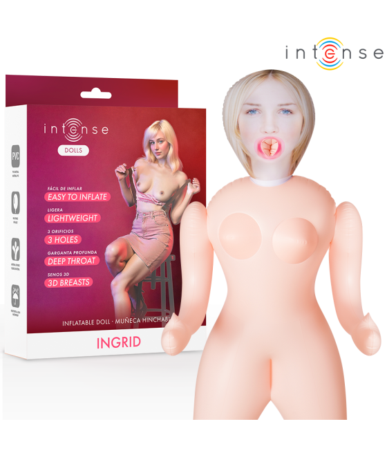 INTENSE DOLLS - INGRID BONECA INFLÁVEL COM TRÊS ORIFÍCIOS