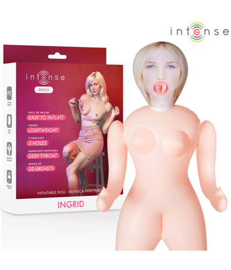 INTENSE DOLLS - INGRID BONECA INFLÁVEL COM TRÊS ORIFÍCIOS