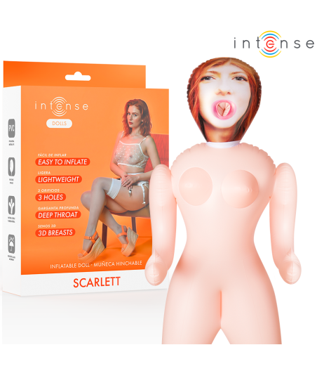 INTENSE DOLLS - BONECA INFLÁVEL SCARLETT COM TRÊS ORIFÍCIOS