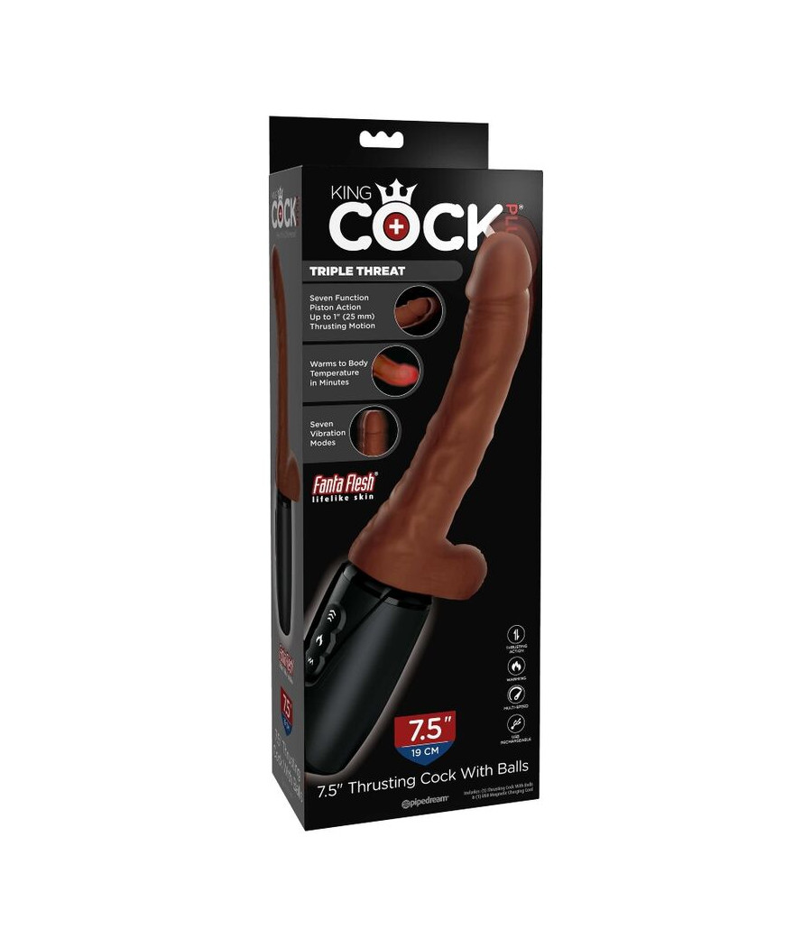 KING COCK - PLUS TRIPLE MENACE TON DE PEAU MARRON