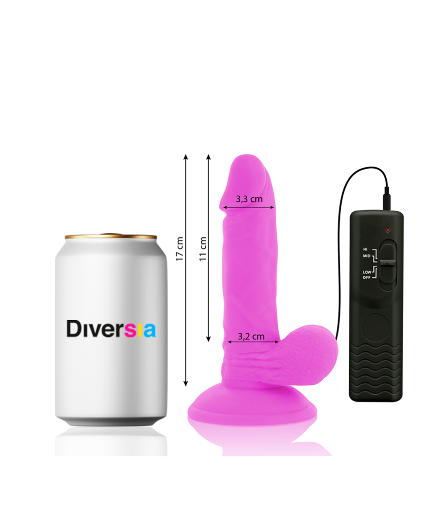 DIVERSIA - DILDO VIBRANT FLEXIBLE VIOLET 17 CM -O- 3.3 CM