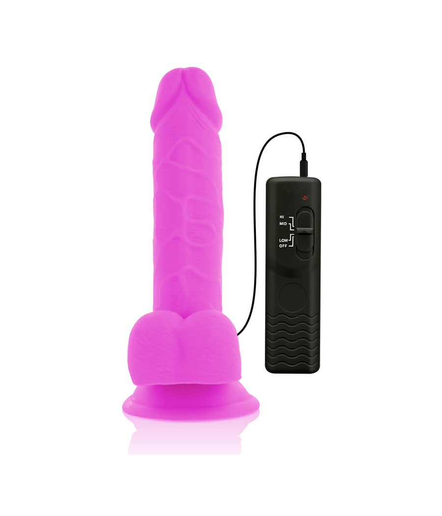 DIVERSIA - DILDO VIBRANTE FLESSIBILE VIOLA 20.5 CM -O- 4.2 CM