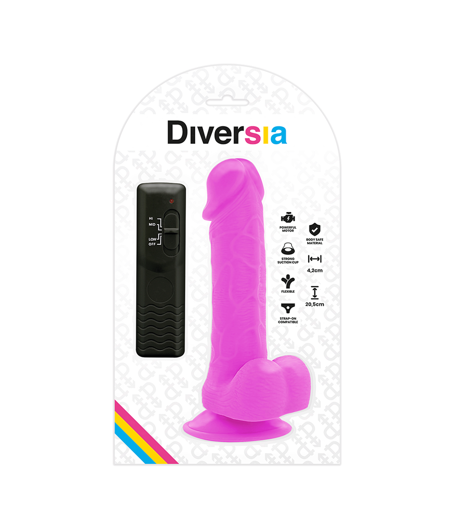 DIVERSIA - FLEXÍVEL VIBRATÓRIO ROXO 20.5 CM -O- 4.2 CM