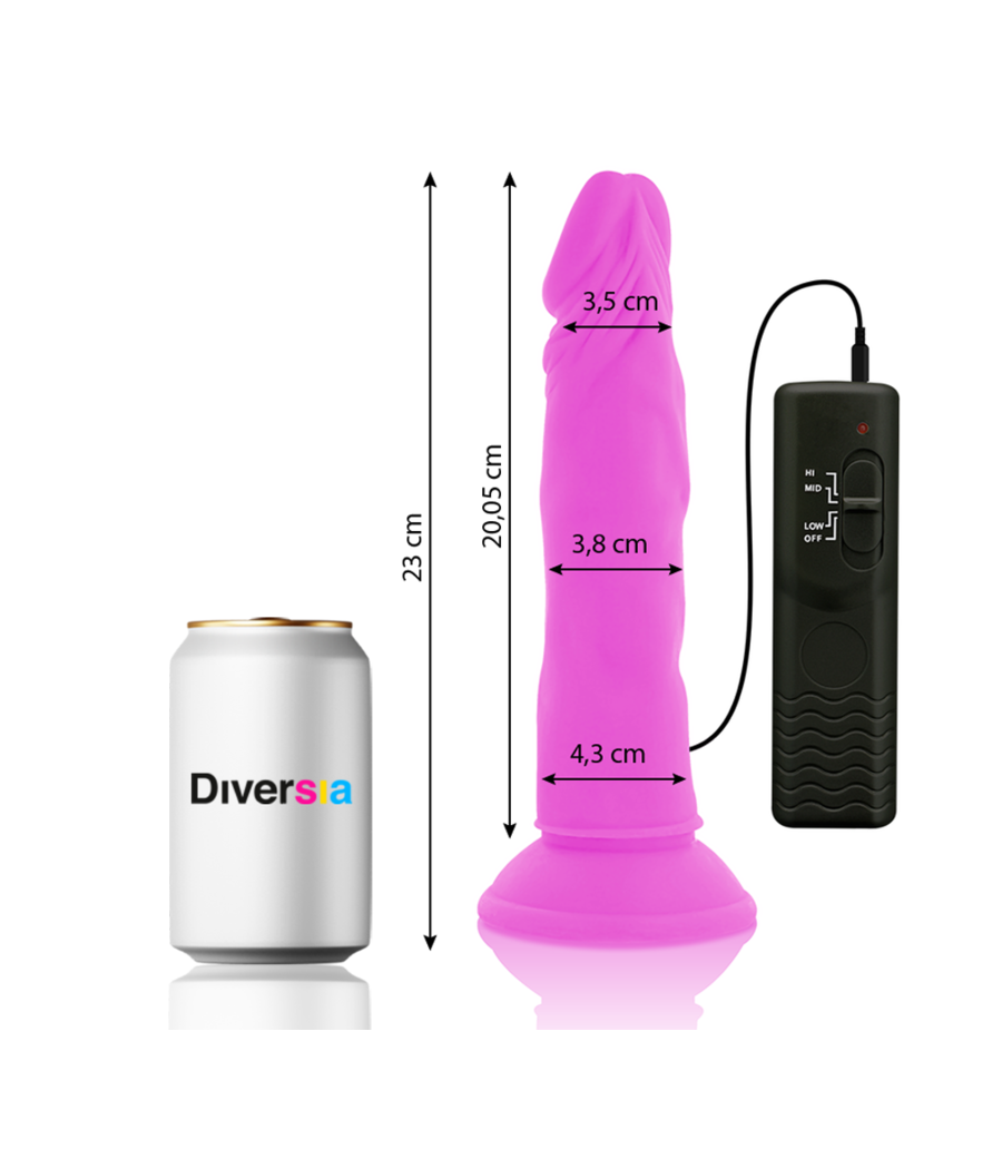 DIVERSIA - DILDO VIBRANT FLEXIBLE VIOLET 23 CM -O- 4.3 CM
