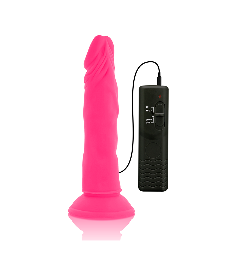 DIVERSIA - FLEXIBLER DILDO MIT VIBRATION ROSA 23 CM -O- 4.3 CM