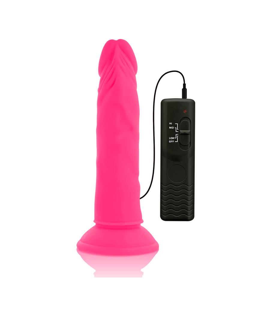 DIVERSIA - DILDO SOUPLE AVEC VIBRATION ROSE 23 CM -O- 4.3 CM