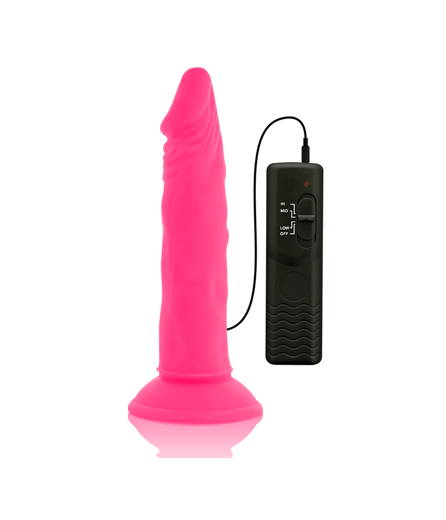 DIVERSIA - DILDO SOUPLE AVEC VIBRATION ROSE 23 CM -O- 4.3 CM
