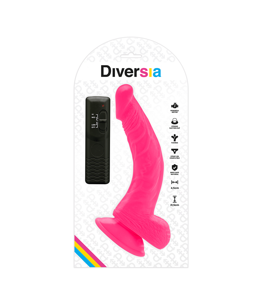 DIVERSIA - FLEXIBLER VIBRIERENDER DILDO ROSA 21.5 CM -O- 4.5 CM